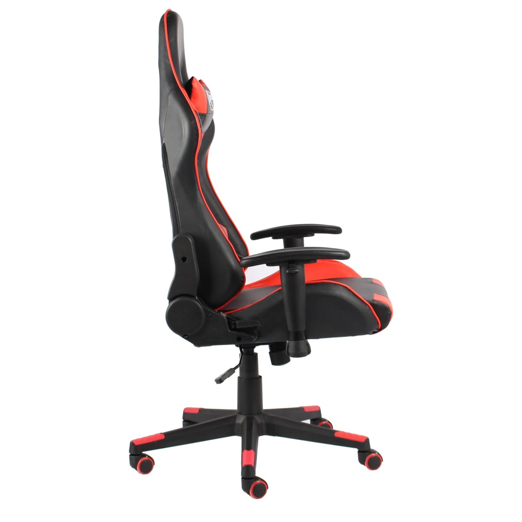 vidaXL Silla gaming giratoria PVC rojo