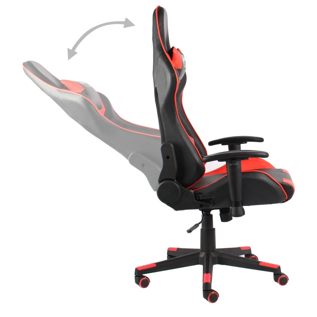 vidaXL Silla gaming giratoria PVC rojo