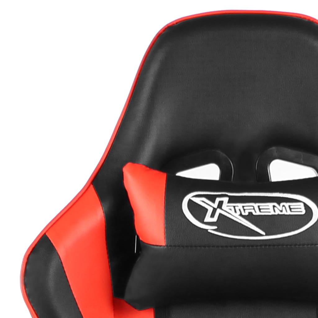 vidaXL Silla gaming giratoria PVC rojo