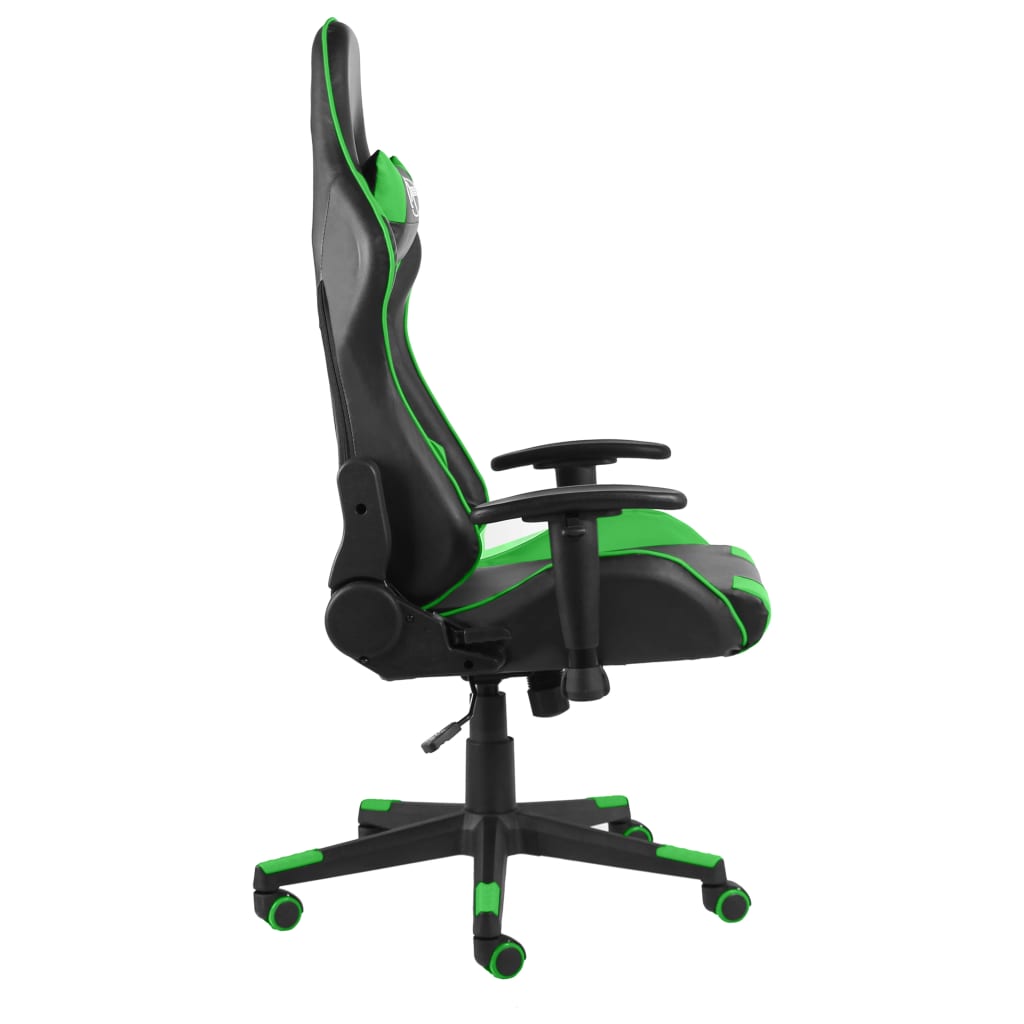 vidaXL Silla gaming giratoria PVC verde