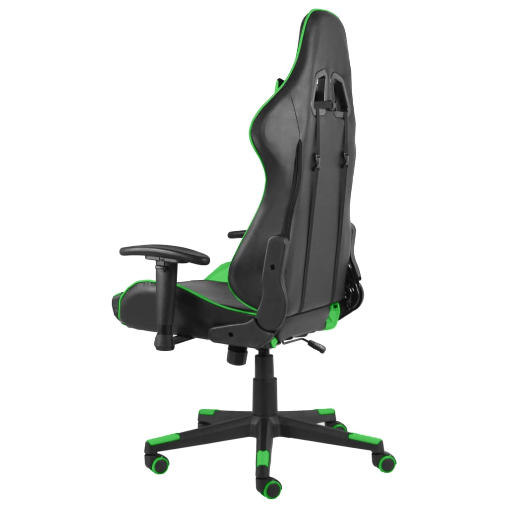 vidaXL Silla gaming giratoria PVC verde