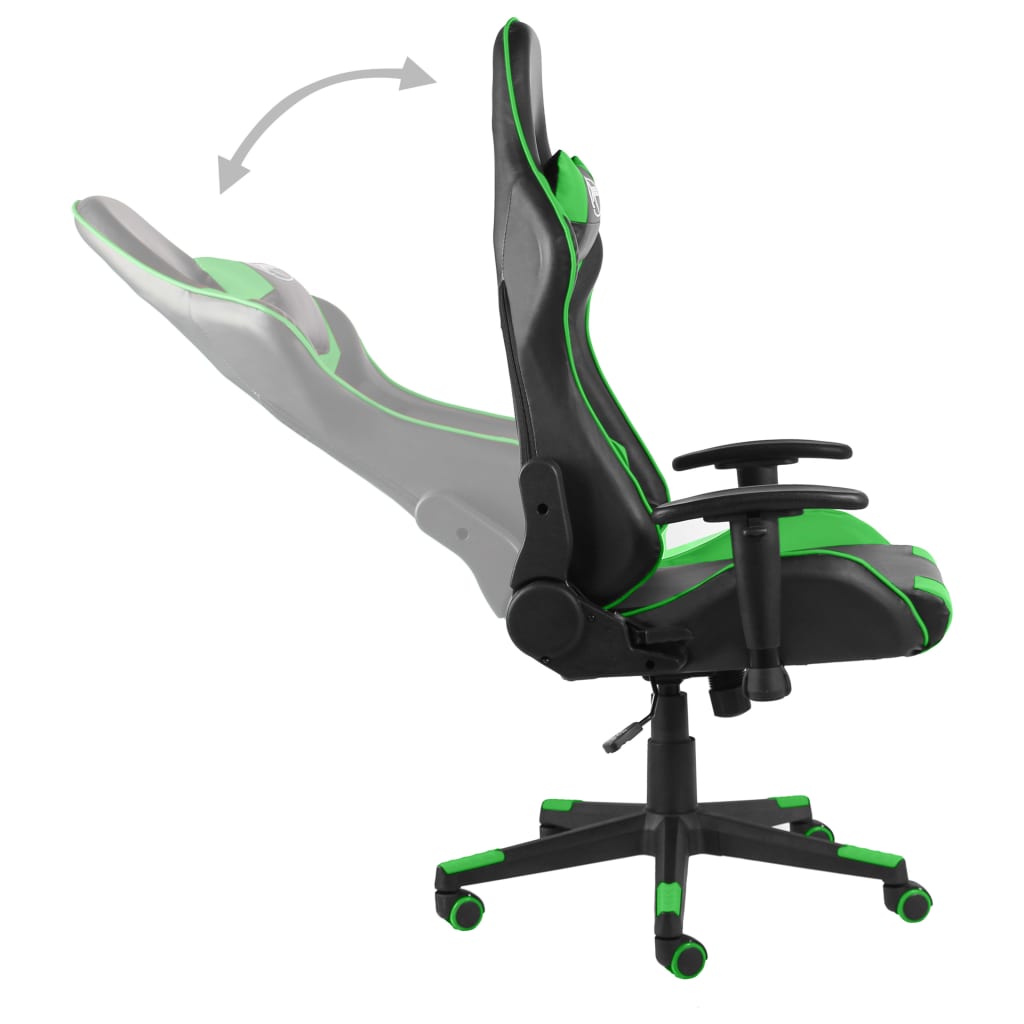 vidaXL Silla gaming giratoria PVC verde