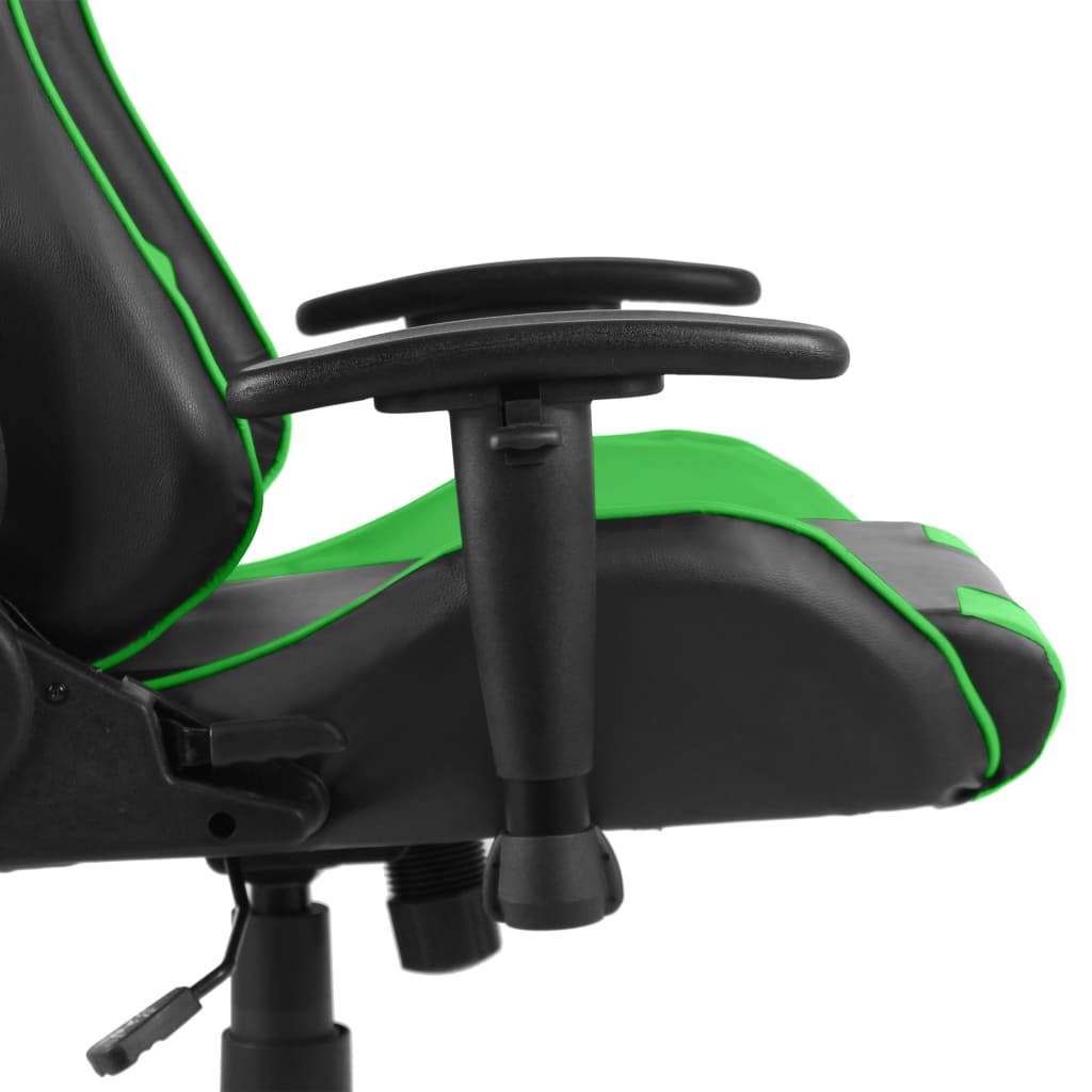 vidaXL Silla gaming giratoria PVC verde