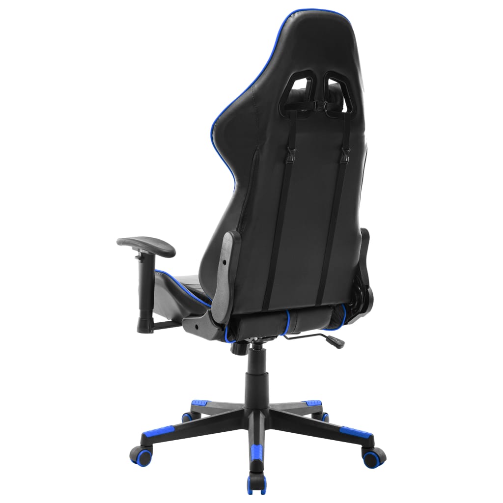 vidaXL Silla de gaming de cuero sintético negro y azul