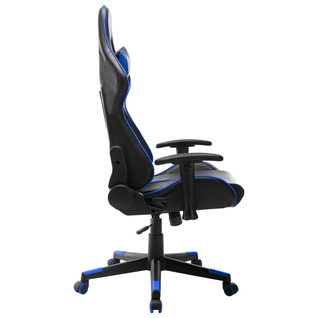 vidaXL Silla de gaming de cuero sintético negro y azul