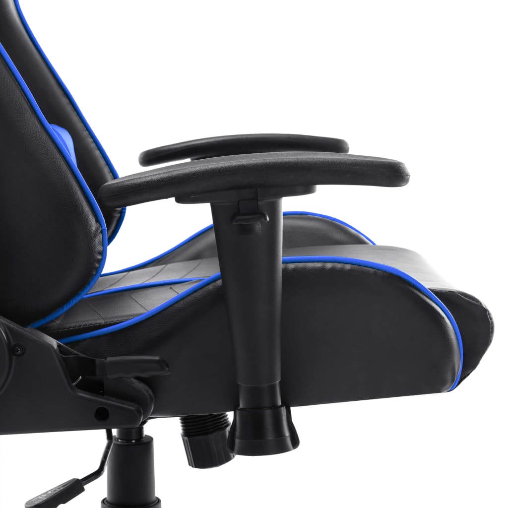 vidaXL Silla de gaming de cuero sintético negro y azul