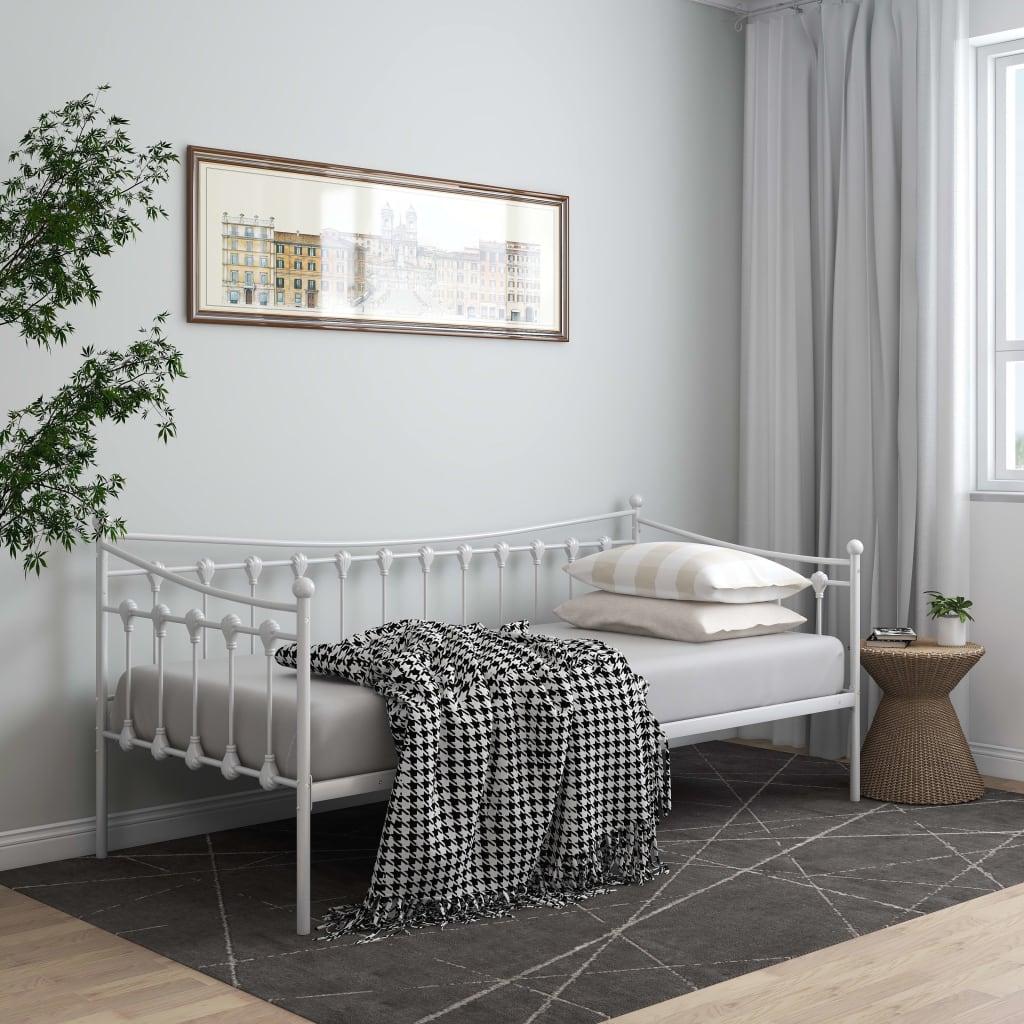 vidaXL Estructura de sofá cama sin colchón metal blanco 90x200 cm