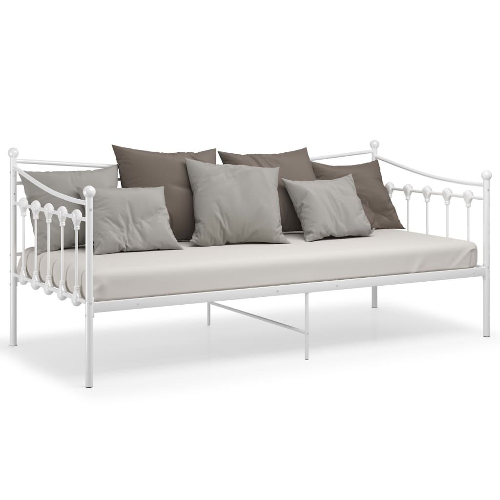 vidaXL Estructura de sofá cama sin colchón metal blanco 90x200 cm