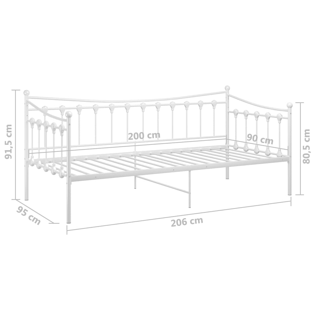 vidaXL Estructura de sofá cama sin colchón metal blanco 90x200 cm