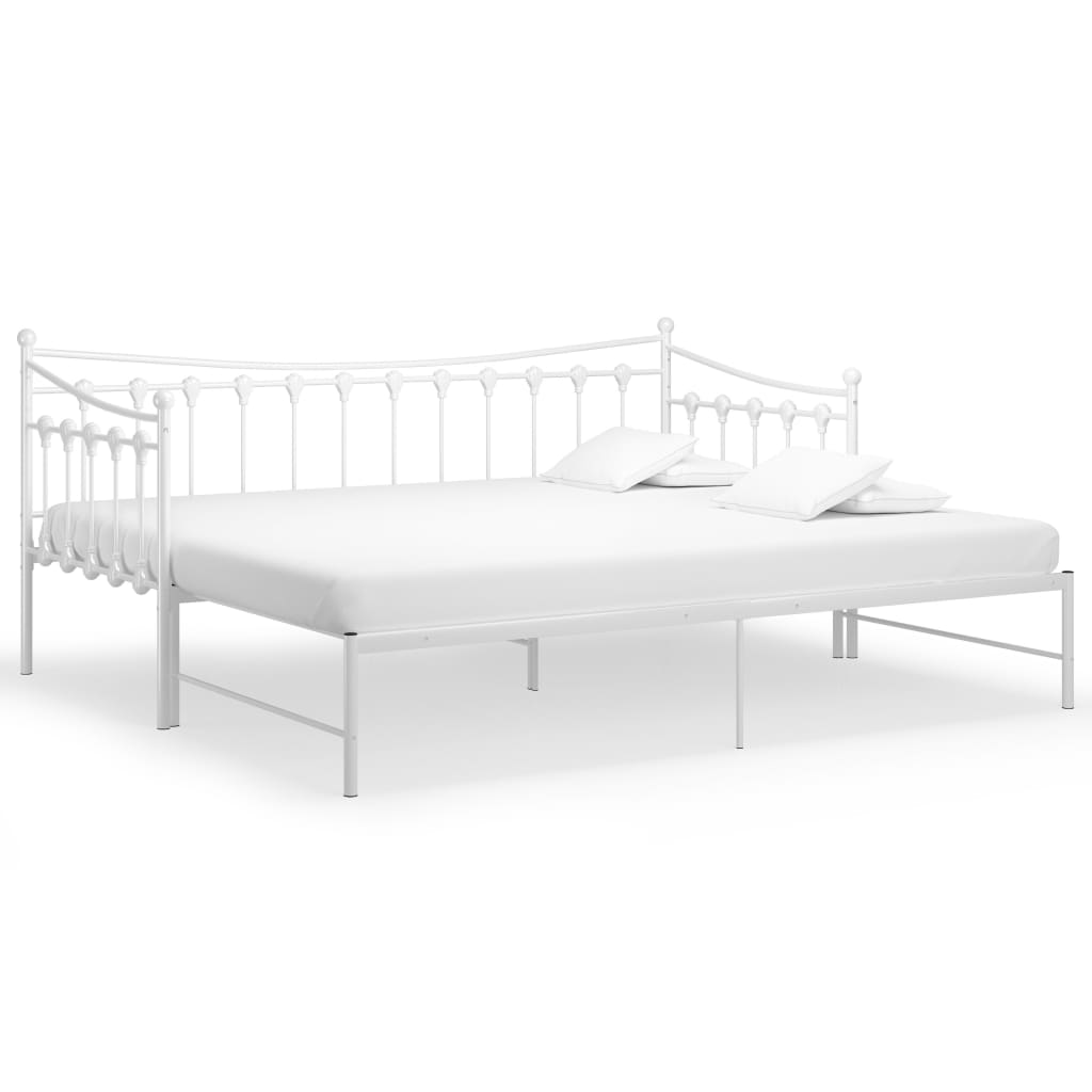 vidaXL Sofá cama extraíble sin colchón metal blanco 90x200cm