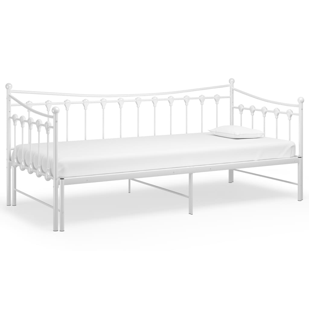 vidaXL Sofá cama extraíble sin colchón metal blanco 90x200cm