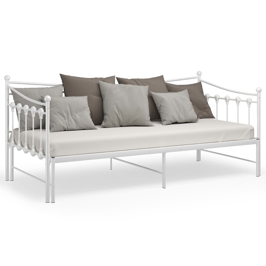 vidaXL Sofá cama extraíble sin colchón metal blanco 90x200cm