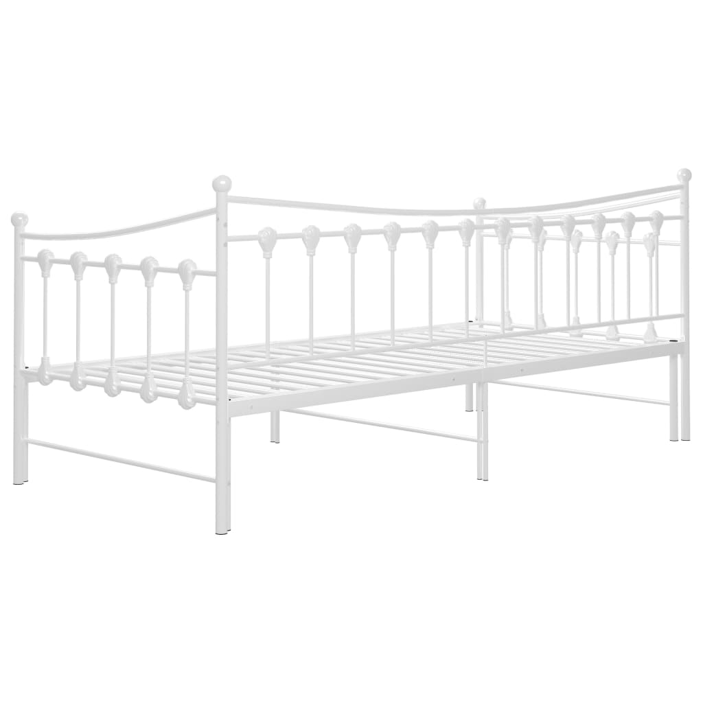 vidaXL Sofá cama extraíble sin colchón metal blanco 90x200cm