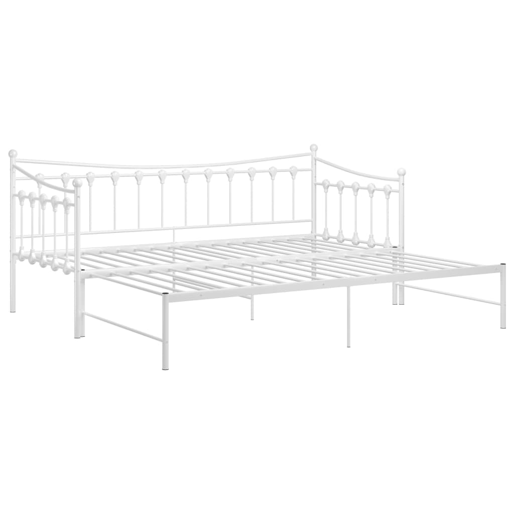 vidaXL Sofá cama extraíble sin colchón metal blanco 90x200cm