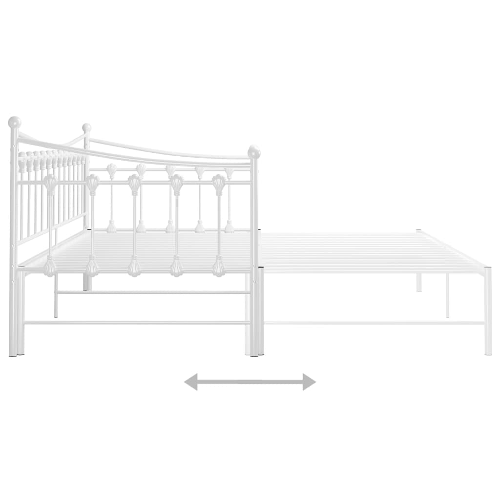 vidaXL Sofá cama extraíble sin colchón metal blanco 90x200cm