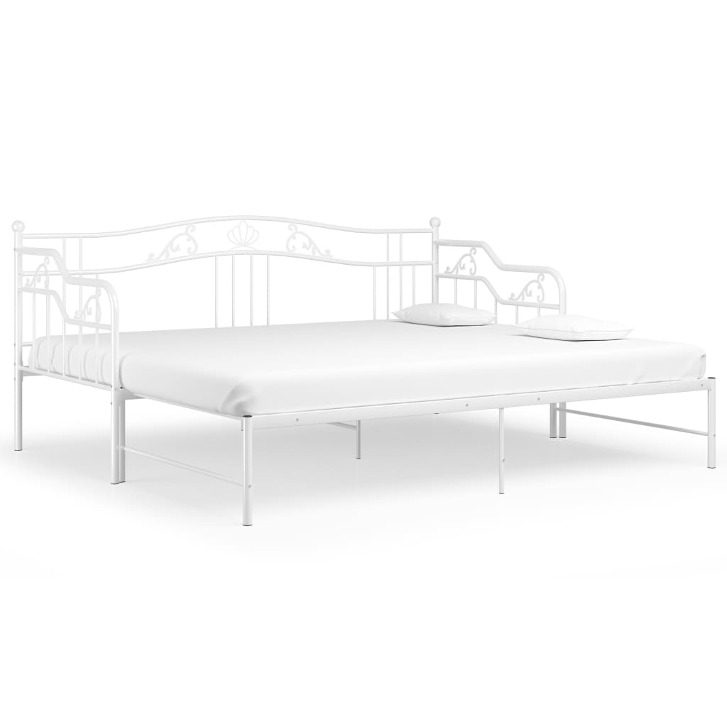 vidaXL Sofá cama extraíble sin colchón metal blanco 90x200cm