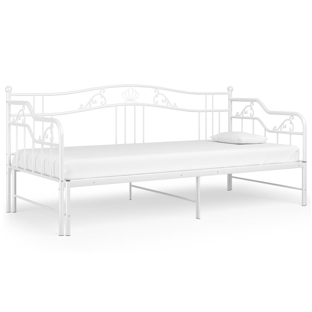 vidaXL Sofá cama extraíble sin colchón metal blanco 90x200cm