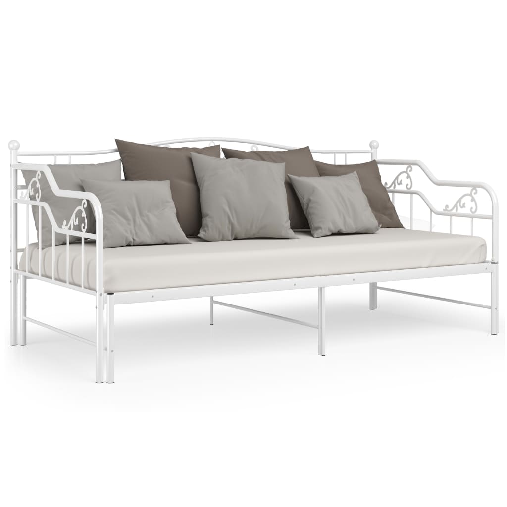 vidaXL Sofá cama extraíble sin colchón metal blanco 90x200cm