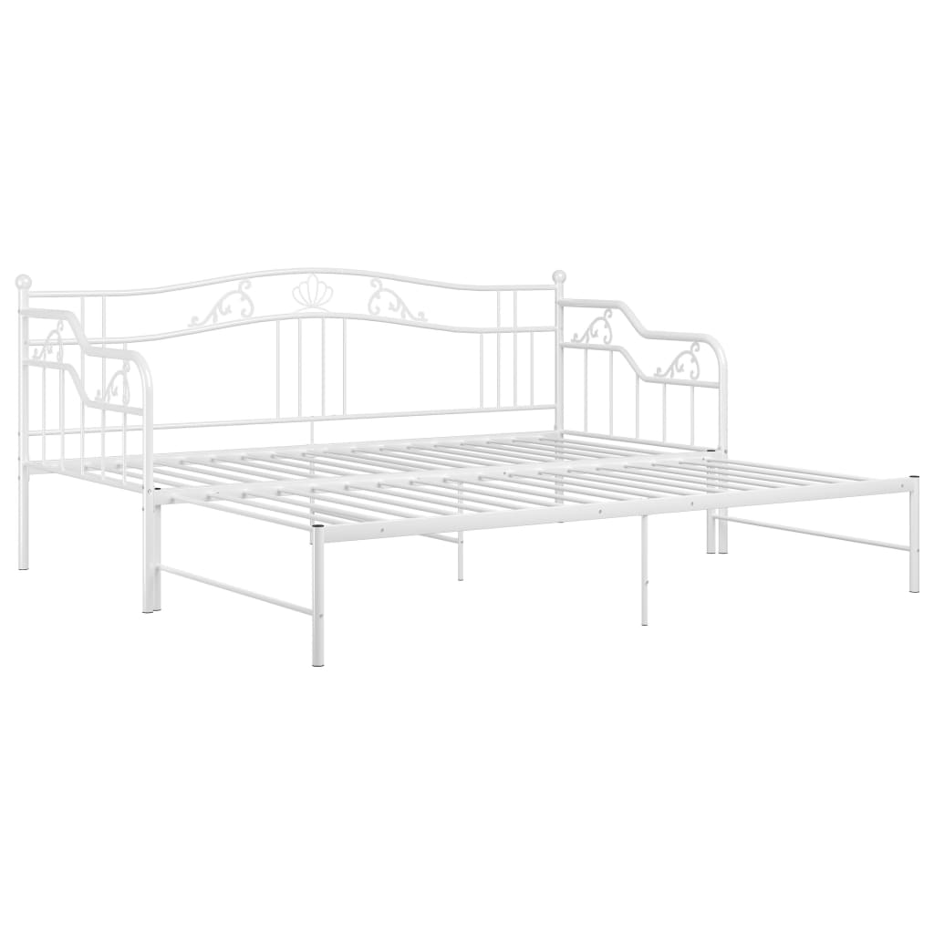 vidaXL Sofá cama extraíble sin colchón metal blanco 90x200cm