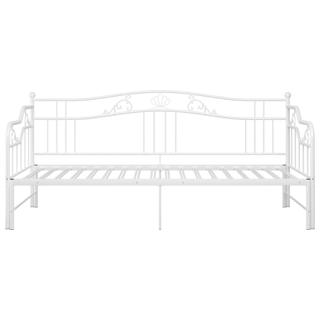 vidaXL Sofá cama extraíble sin colchón metal blanco 90x200cm