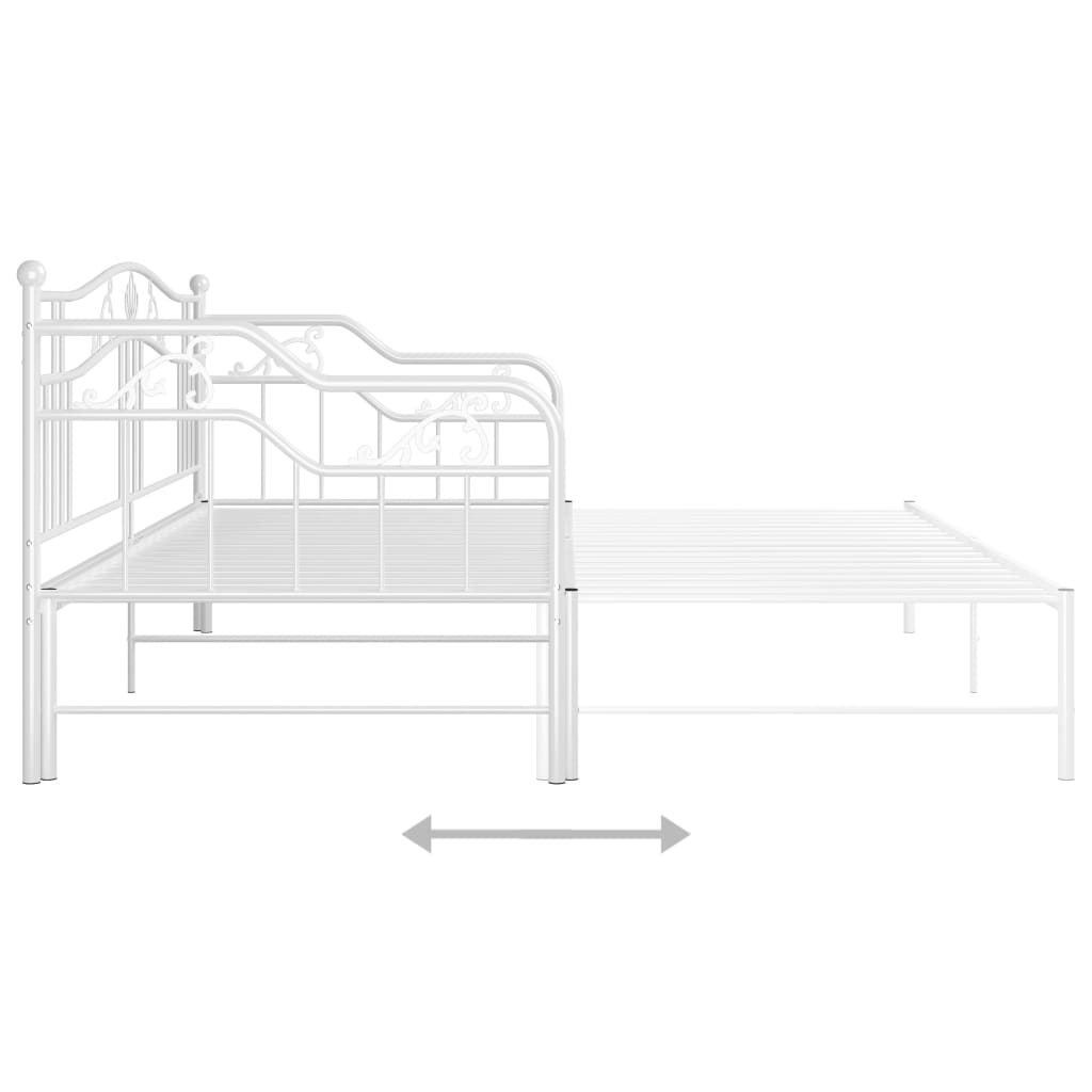 vidaXL Sofá cama extraíble sin colchón metal blanco 90x200cm