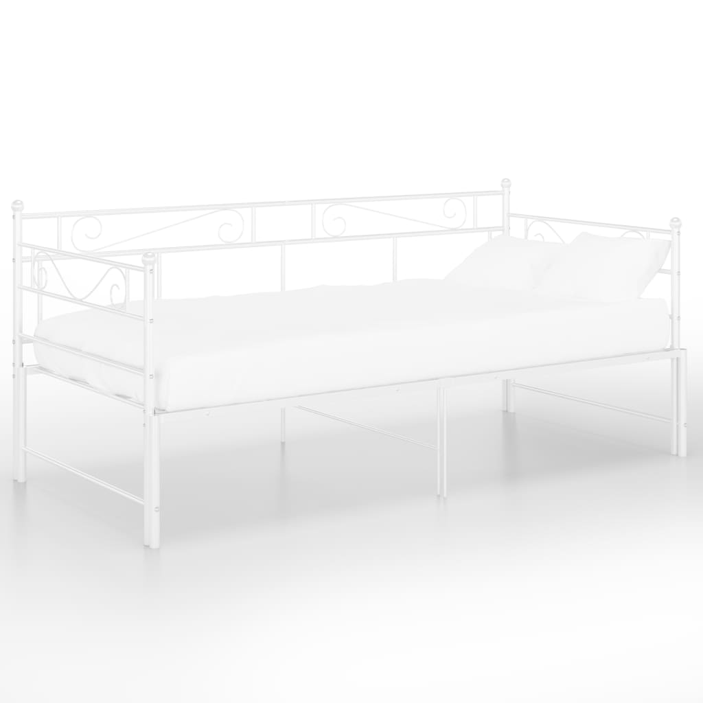 vidaXL Sofá cama extraíble sin colchón metal blanco 90x200cm