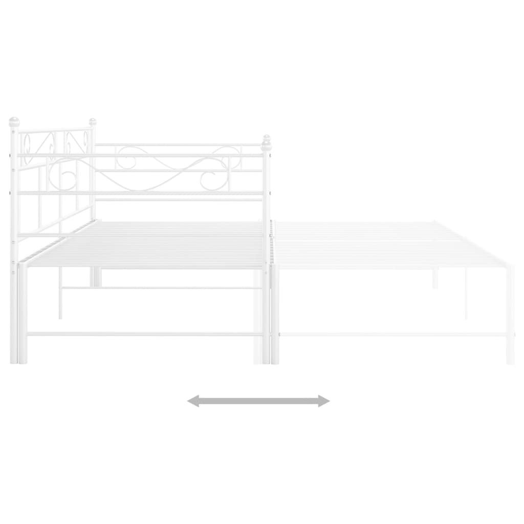 vidaXL Sofá cama extraíble sin colchón metal blanco 90x200cm