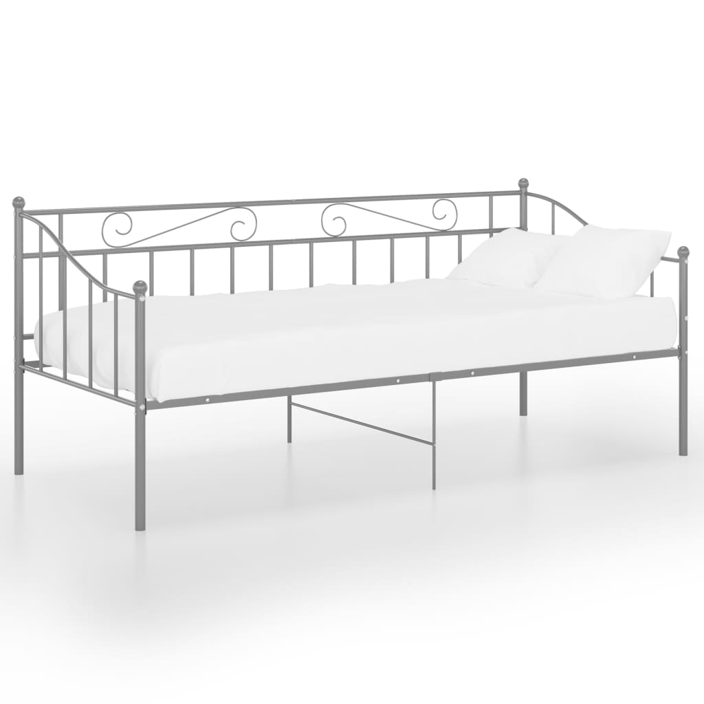 vidaXL Estructura de sofá cama sin colchón metal gris 90x200 cm