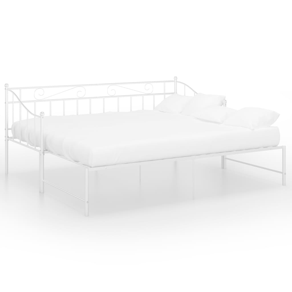 vidaXL Sofá cama extraíble sin colchón metal blanco 90x200cm