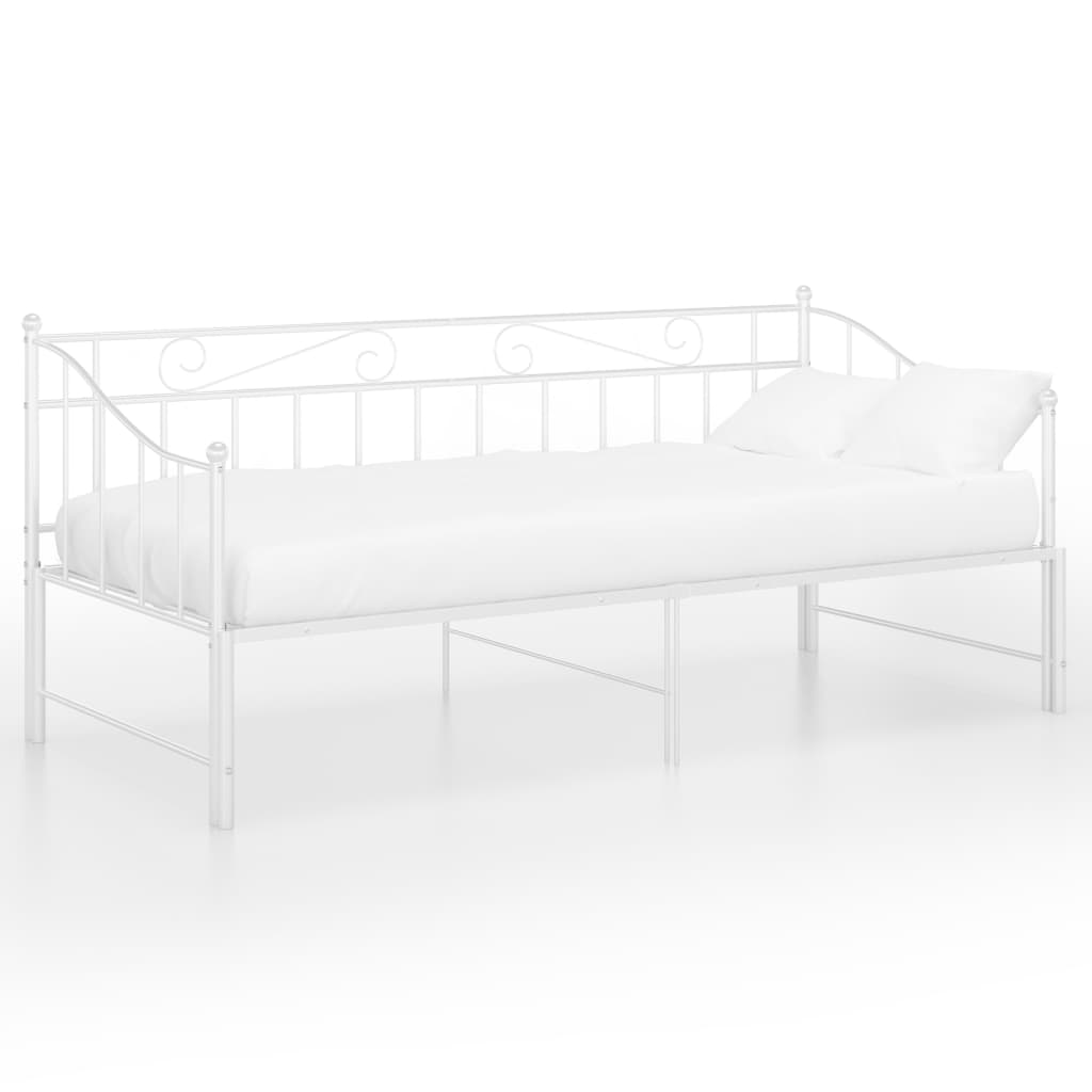 vidaXL Sofá cama extraíble sin colchón metal blanco 90x200cm