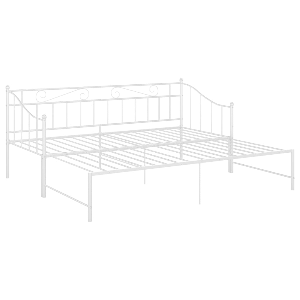 vidaXL Sofá cama extraíble sin colchón metal blanco 90x200cm