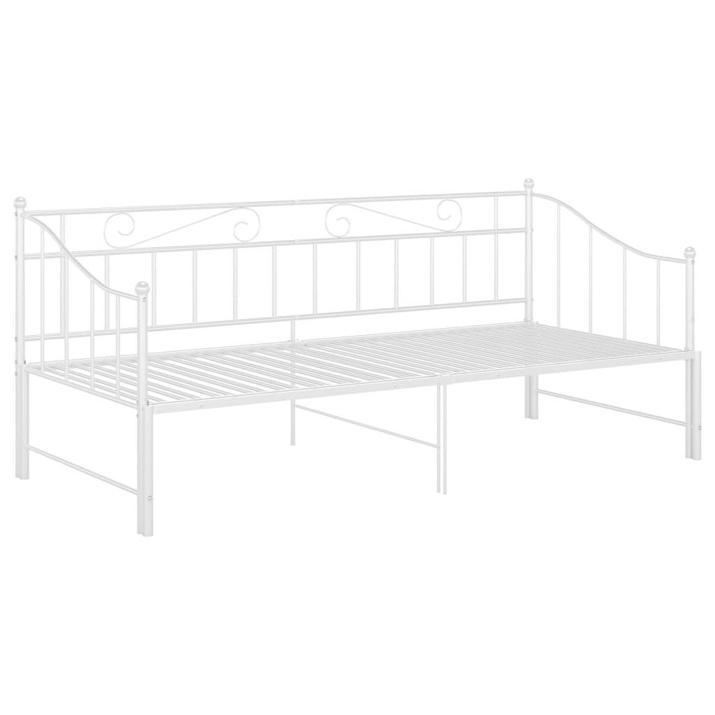 vidaXL Sofá cama extraíble sin colchón metal blanco 90x200cm