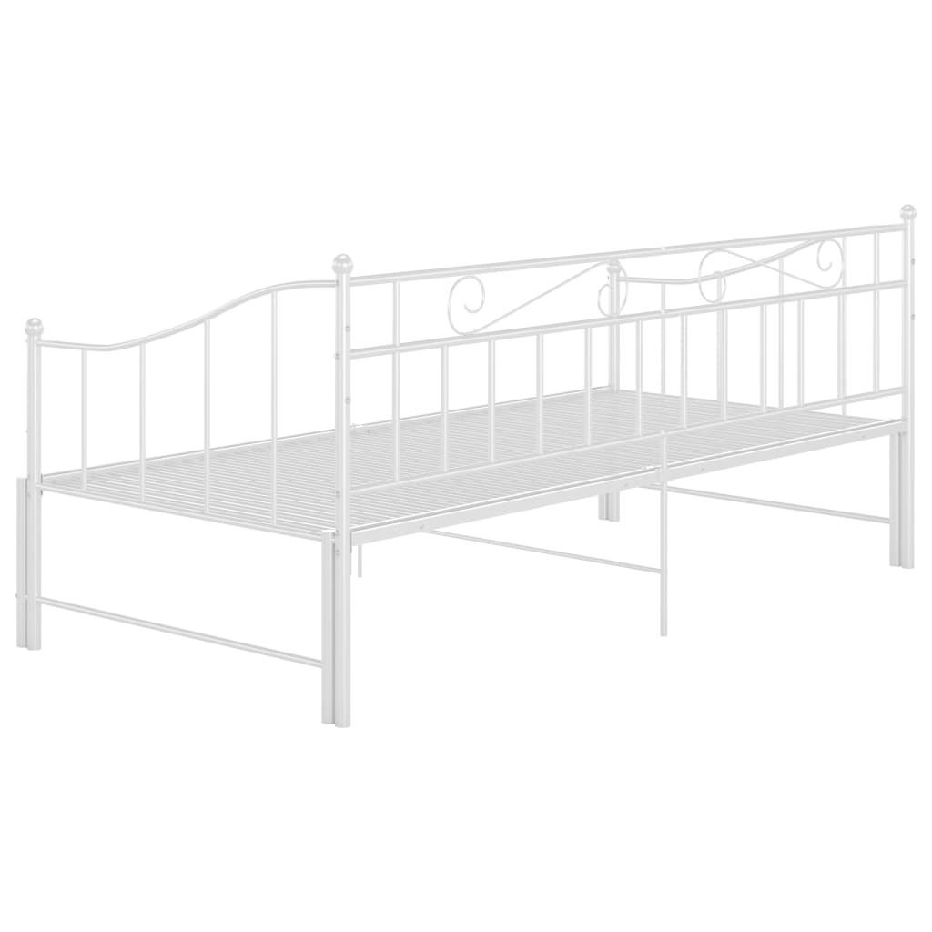 vidaXL Sofá cama extraíble sin colchón metal blanco 90x200cm