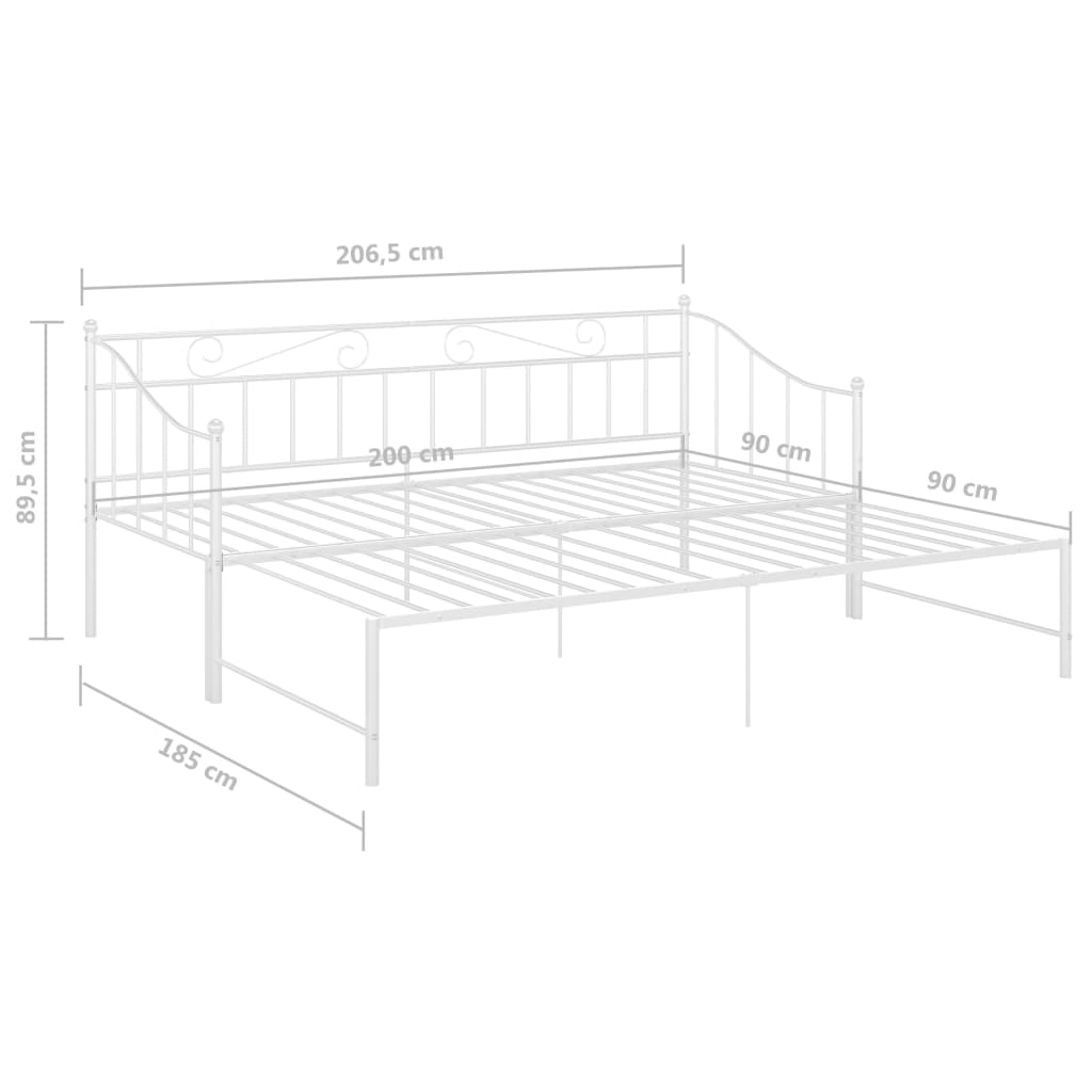 vidaXL Sofá cama extraíble sin colchón metal blanco 90x200cm