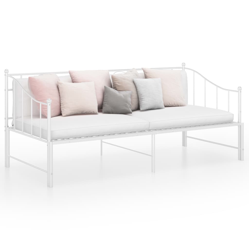 vidaXL Sofá cama extraíble sin colchón metal blanco 90x200cm