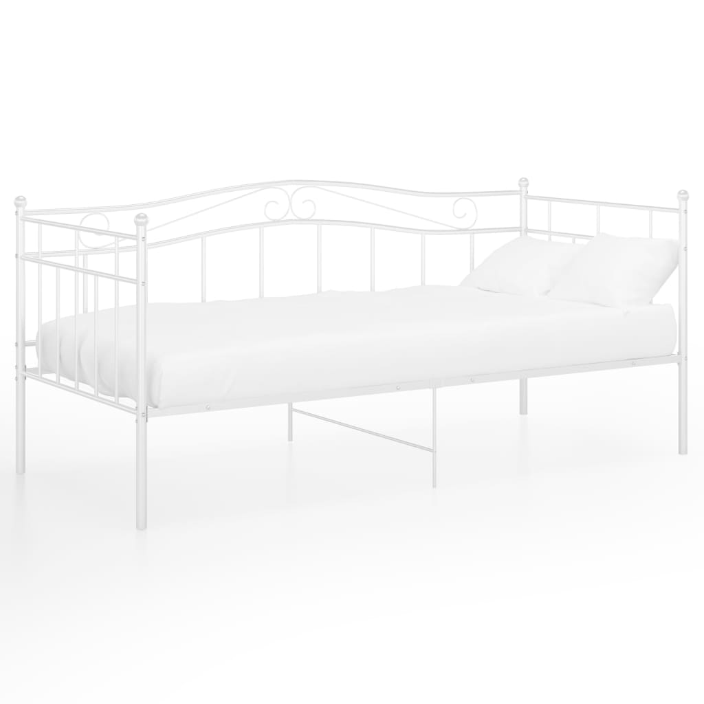 vidaXL Estructura de sofá cama sin colchón metal blanco 90x200 cm