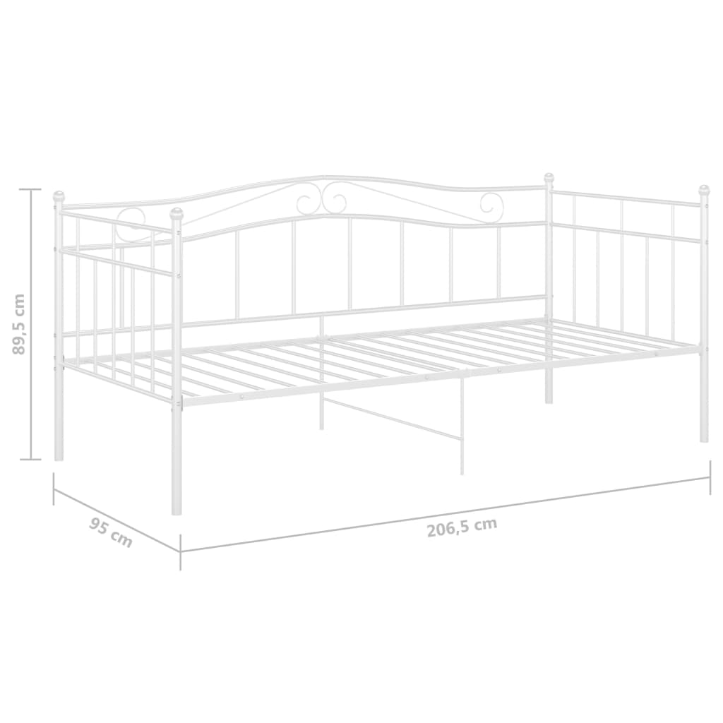 vidaXL Estructura de sofá cama sin colchón metal blanco 90x200 cm