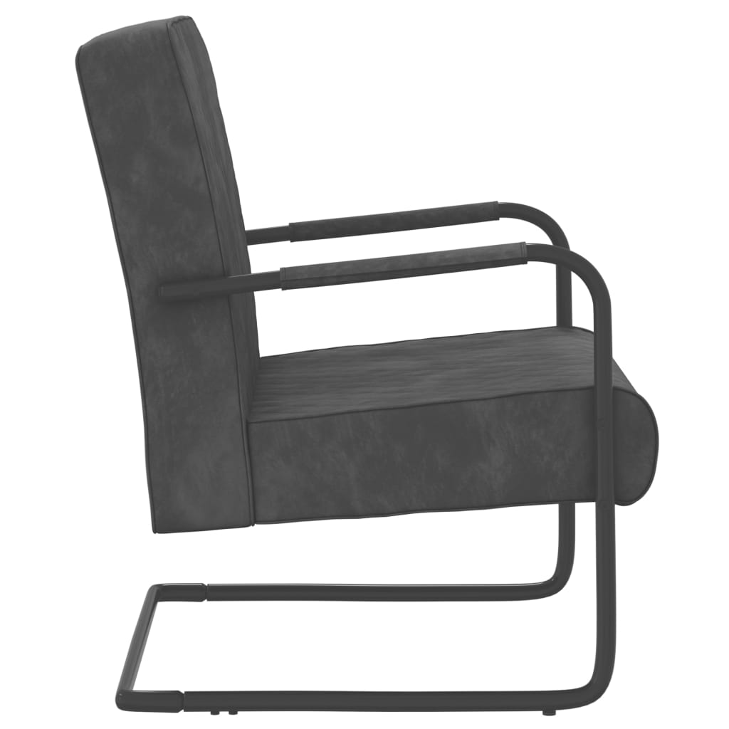 vidaXL Silla voladiza de terciopelo gris oscuro