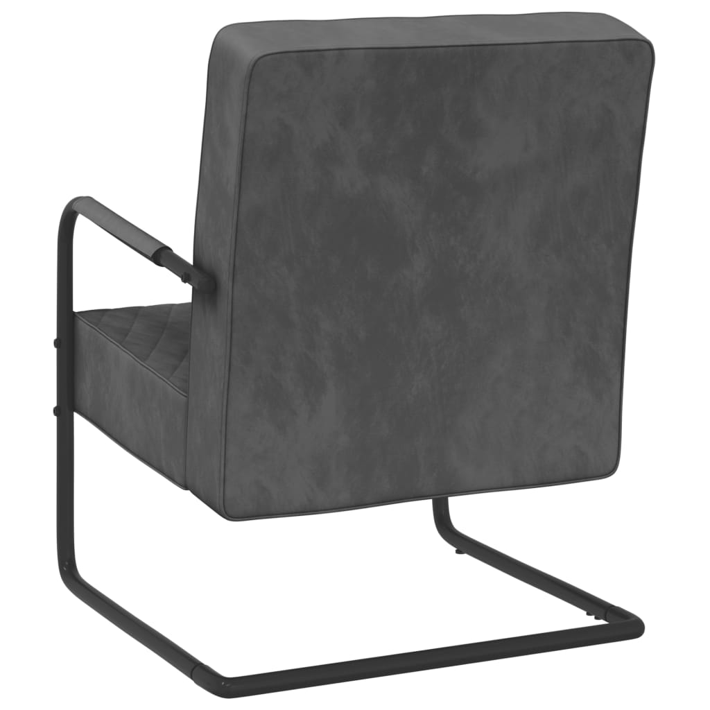 vidaXL Silla voladiza de terciopelo gris oscuro