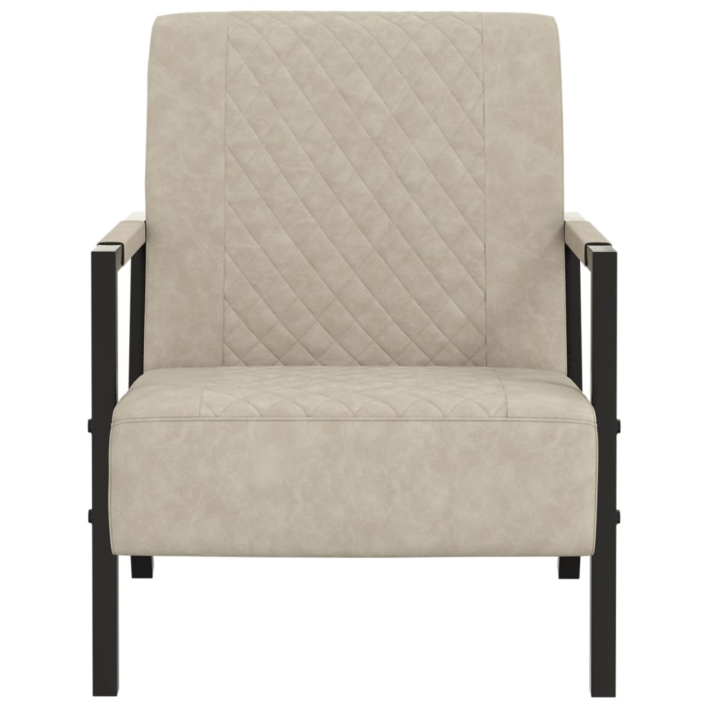 vidaXL Sillón de cuero sintético gris claro