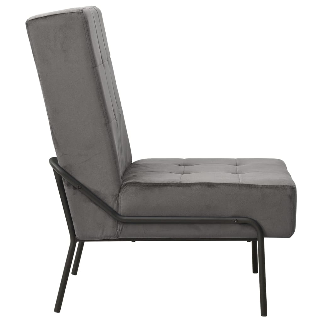 vidaXL Silla de relajación de terciopelo gris oscuro 65x79x87 cm