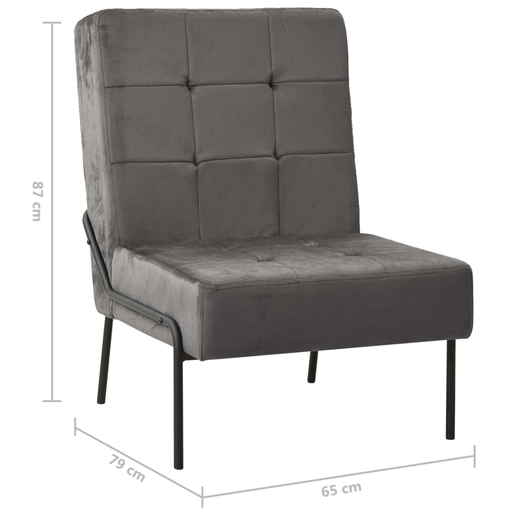 vidaXL Silla de relajación de terciopelo gris oscuro 65x79x87 cm