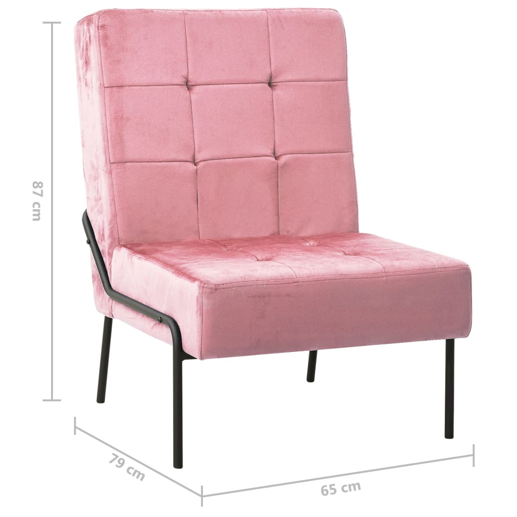 vidaXL Silla de relajación de terciopelo rosa 65x79x87 cm