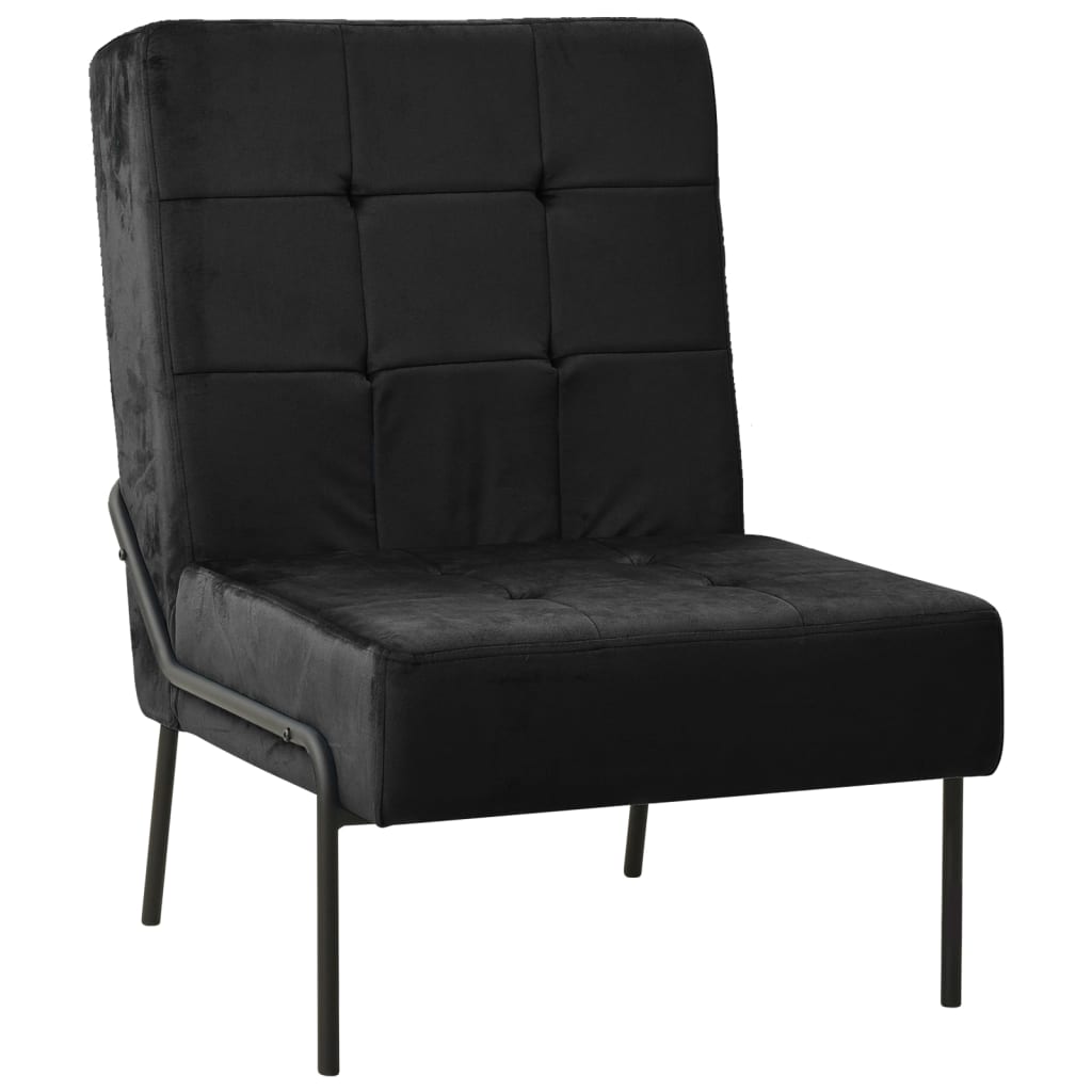 vidaXL Silla de relajación de terciopelo negro 65x79x87 cm