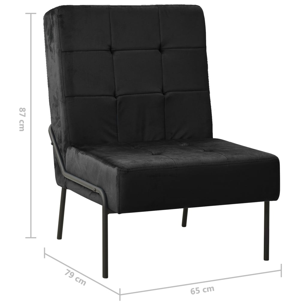 vidaXL Silla de relajación de terciopelo negro 65x79x87 cm