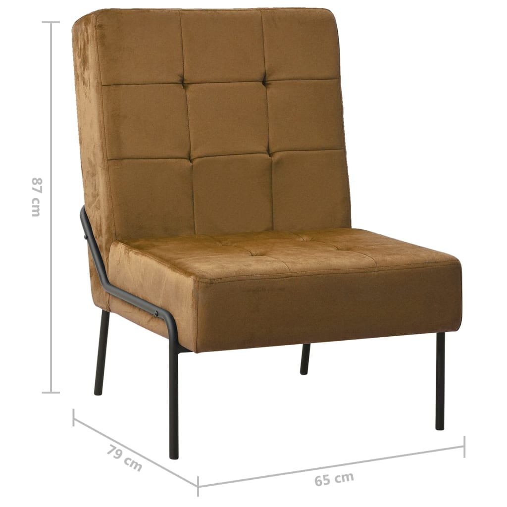 vidaXL Silla de relajación de terciopelo marrón 65x79x87 cm