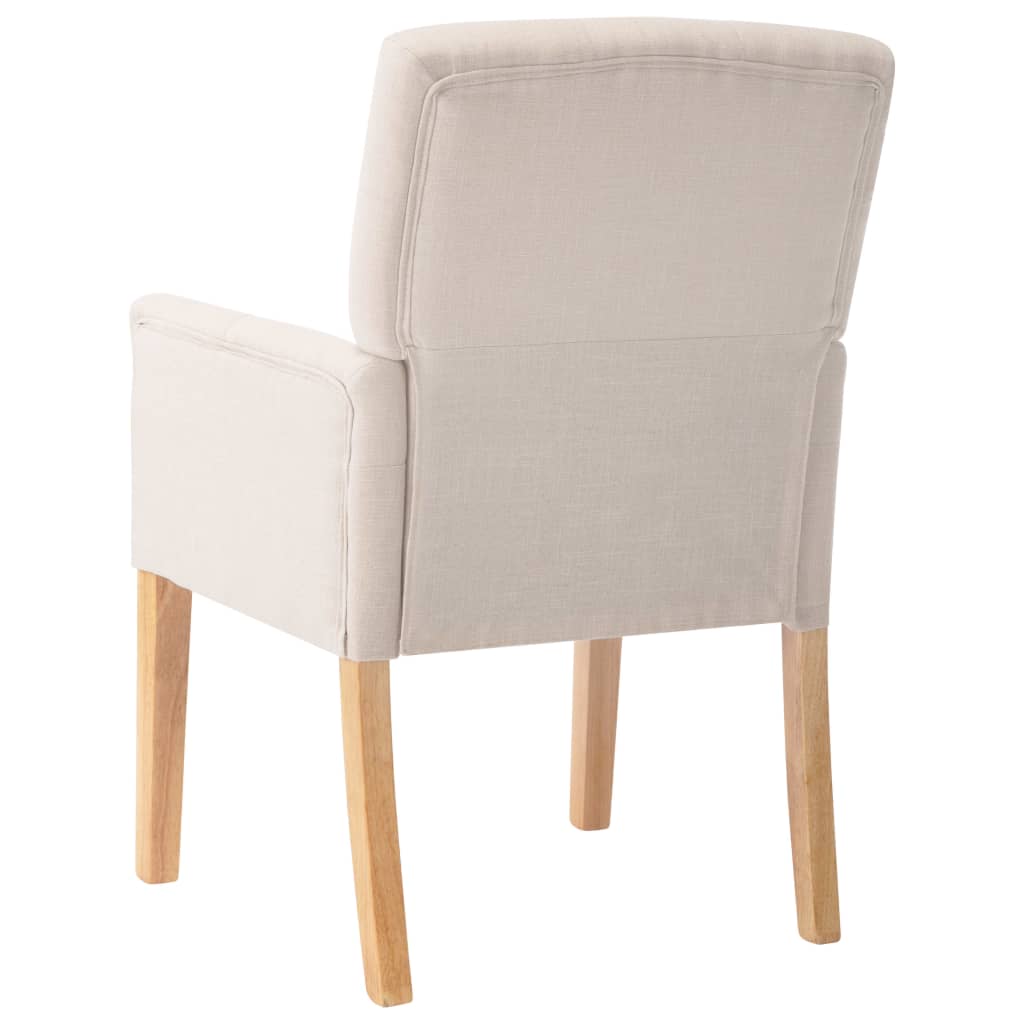 vidaXL Sillas de comedor con reposabrazos 2 unidades de tela beige