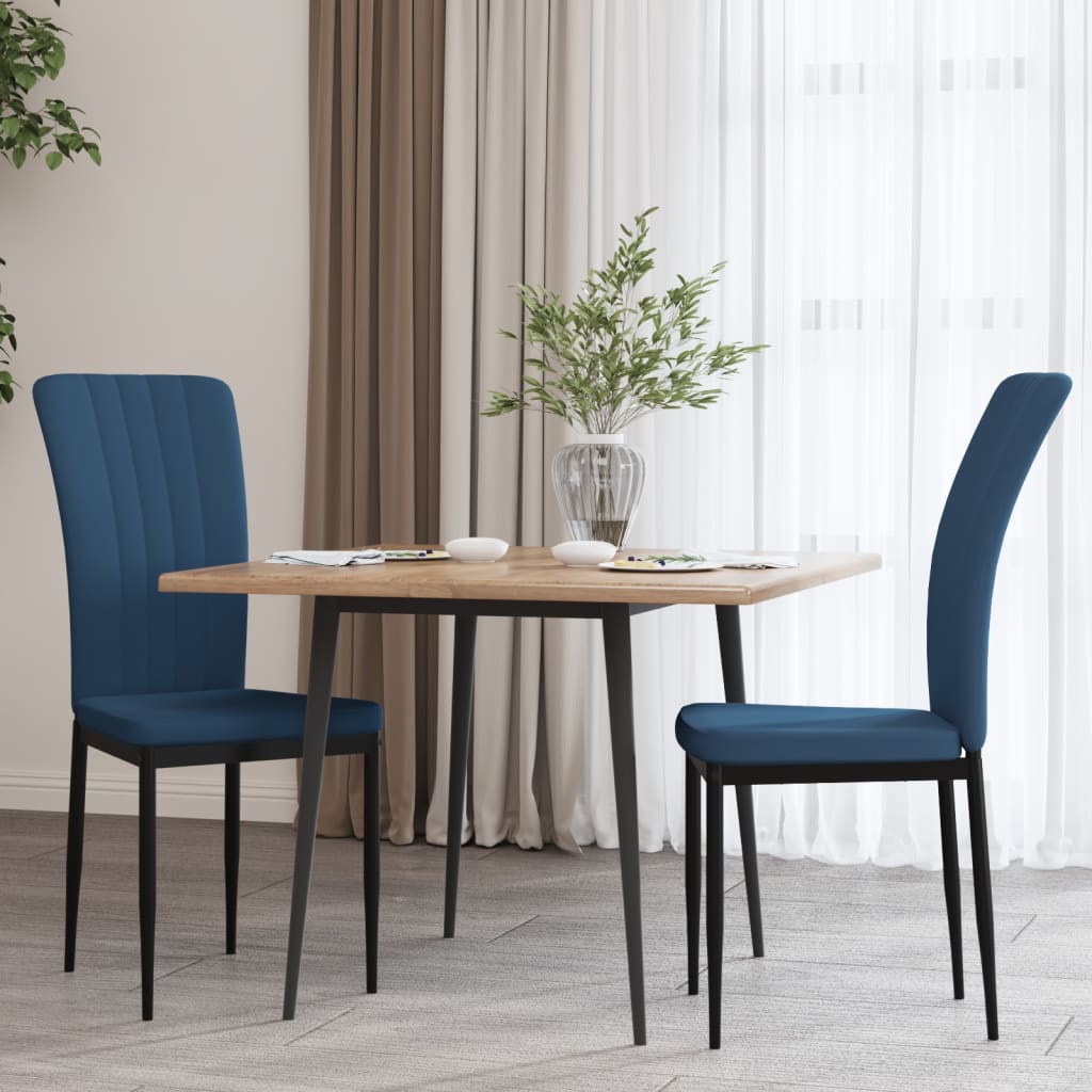 vidaXL Sillas de comedor 2 unidades terciopelo azul