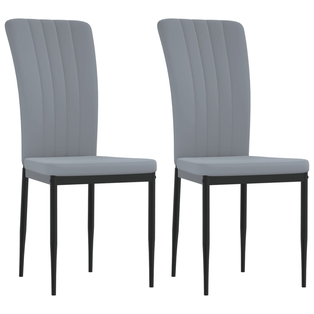 vidaXL Sillas de comedor 2 unidades terciopelo gris claro