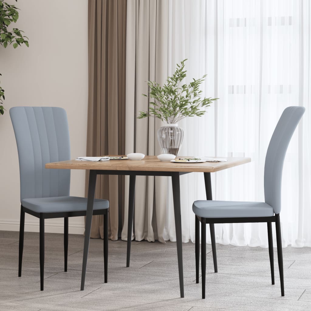 vidaXL Sillas de comedor 2 unidades terciopelo gris claro